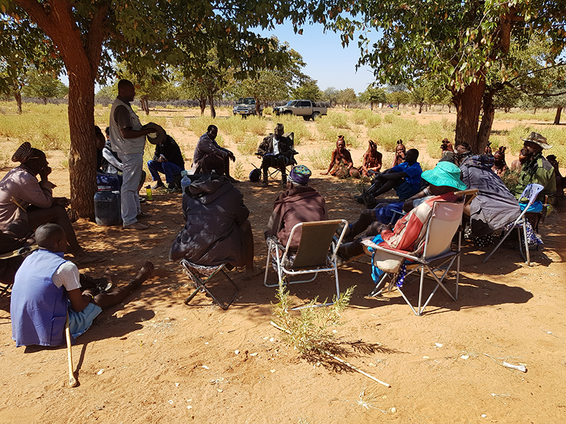 A focus group discussion on livelihoods and human wildlife conflict in Okanguati Conservancy